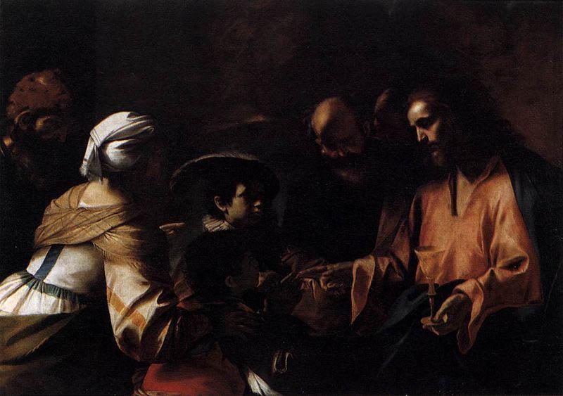 Mattia Preti A Mother Entrusting Her Sons to Christ, oil painting image